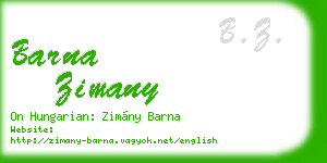 barna zimany business card